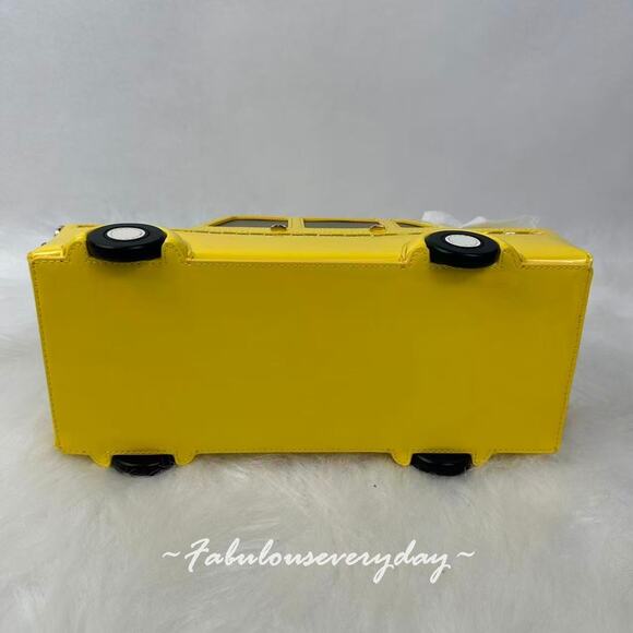 Kate Spade NYC 3D Taxi Crossbody Bag Purse In Patent Fabric/Yellow KI975 NWT - Picture 12 of 12